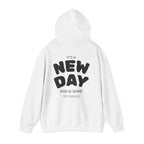 New Day Rise N' Shine Hoodie | Minimal Text Back Print